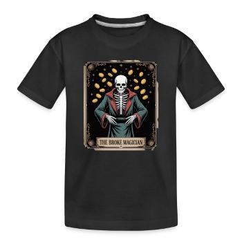 Le magicien fauché squelette sorcier avec des pièces de monnaie - T-shirt bio Premium Enfant - noir - Devant