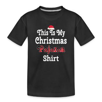 Voici mon t-shirt de pyjama de Noël - T-shirt bio Premium Enfant - noir - Devant