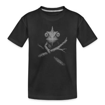Caméléon sérieux - T-shirt bio Premium Enfant - noir - Devant