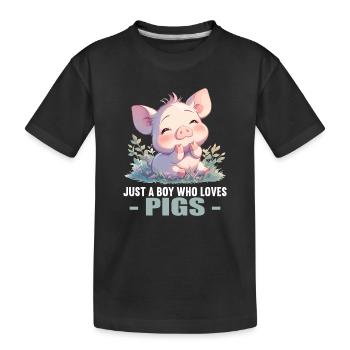 Cochon Cochon - T-shirt bio Premium Enfant - noir - Devant