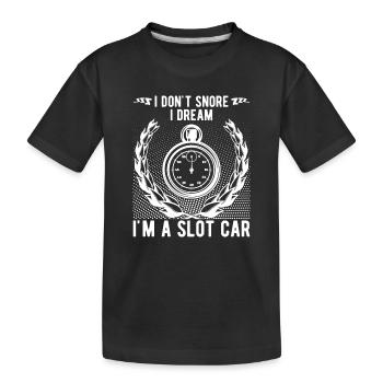 Ne ronflez pas : je rêve d’idée cadeau pour la course de voitures à fente - T-shirt bio Premium Enfant - noir - Devant