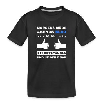 Fatigué le matin, bleu le soir, indépendant - T-shirt bio Premium Enfant - noir - Devant