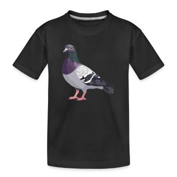Tauben Taube - Kinder Premium Bio T-Shirt - Schwarz - Vorne