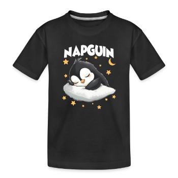 Cadeau pour les amateurs de manchots et les dormeurs - T-shirt bio Premium Enfant - noir - Devant