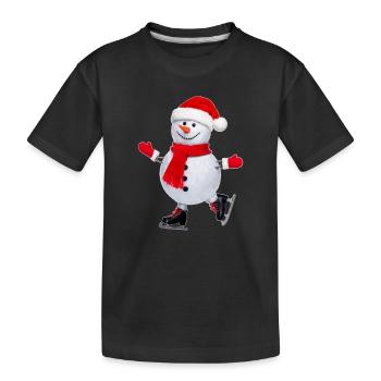 Schneeman - Kinder Premium Bio T-Shirt - Schwarz - Vorne