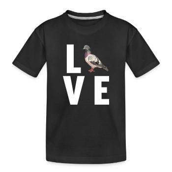 Tauben Taube - Kinder Premium Bio T-Shirt - Schwarz - Vorne