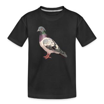 Tauben Taube - Kinder Premium Bio T-Shirt - Schwarz - Vorne