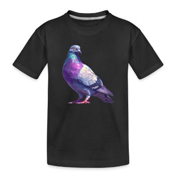 Tauben Taube - Kinder Premium Bio T-Shirt - Schwarz - Vorne