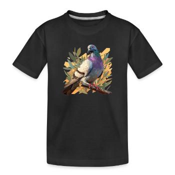Tauben Taube - Kinder Premium Bio T-Shirt - Schwarz - Vorne