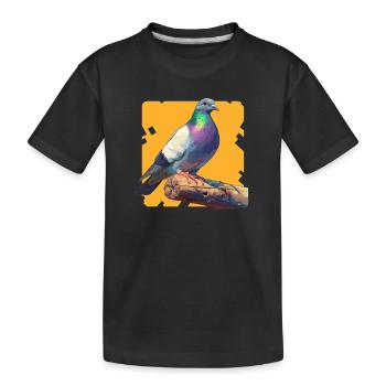 Tauben Taube - Kinder Premium Bio T-Shirt - Schwarz - Vorne