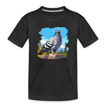 Tauben Taube - Kinder Premium Bio T-Shirt - Schwarz - Vorne
