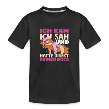 Drôle de paresseux sans motivation - T-shirt bio Premium Enfant - noir - Devant
