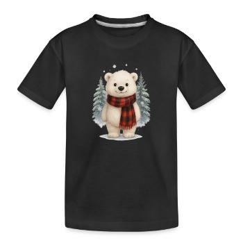 Noël d’hiver d’ours polaire mignon - T-shirt bio Premium Enfant - noir - Devant