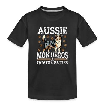 Aussie Mein Vierbeiniger Held Hund - Kinder Premium Bio T-Shirt - Schwarz - Vorne