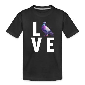 Tauben Taube - Kinder Premium Bio T-Shirt - Schwarz - Vorne