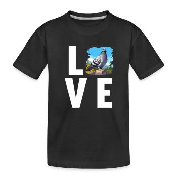 Tauben Taube - Kinder Premium Bio T-Shirt - Schwarz - Vorne