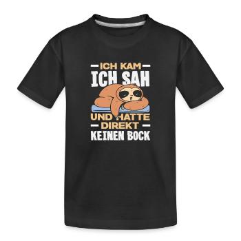 Drôle de paresseux sans motivation - T-shirt bio Premium Enfant - noir - Devant