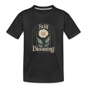 Sanfte Vintage-Margerite - Kinder Premium Bio T-Shirt - Schwarz - Vorne