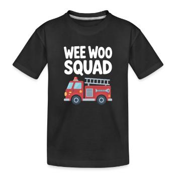 Divertissement en voiture de camion de pompiers de la Wee Woo Squad - T-shirt bio Premium Enfant - noir - Devant
