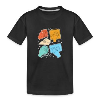 SLP Langue des Signes AAC Communication - T-shirt bio Premium Enfant - noir - Devant