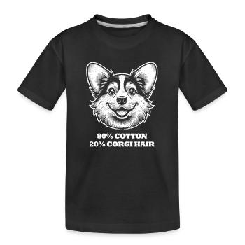 Corgi Haare - Kinder Premium Bio T-Shirt - Schwarz - Vorne