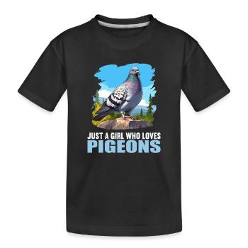 Tauben Taube - Kinder Premium Bio T-Shirt - Schwarz - Vorne