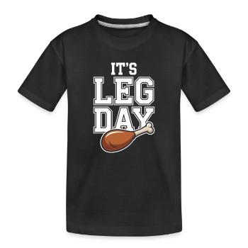 It's Leg Day Gym Cheat Day Bein Training Fitness - Kids' Premium Organic T-Shirt - black - Front