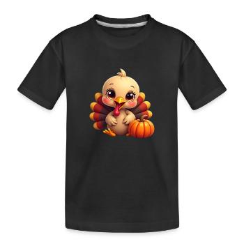 Bébé dinde de Thanksgiving - T-shirt bio Premium Enfant - noir - Devant