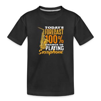 La prédiction d’aujourd’hui Saxophone Saxophone Jazz - T-shirt bio Premium Enfant - noir - Devant