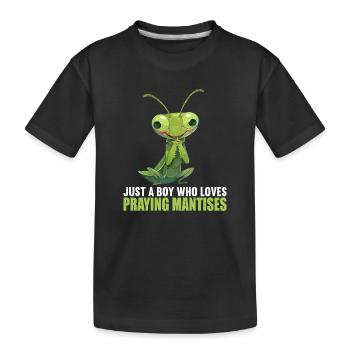 Gottesanbeterinnen Gottesanbeterin - Kinder Premium Bio T-Shirt - Schwarz - Vorne