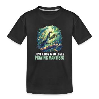 Gottesanbeterinnen Gottesanbeterin - Kinder Premium Bio T-Shirt - Schwarz - Vorne