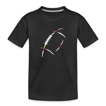 ballon de rugby éclat de couleurs  - T-shirt bio Premium Enfant - noir - Devant