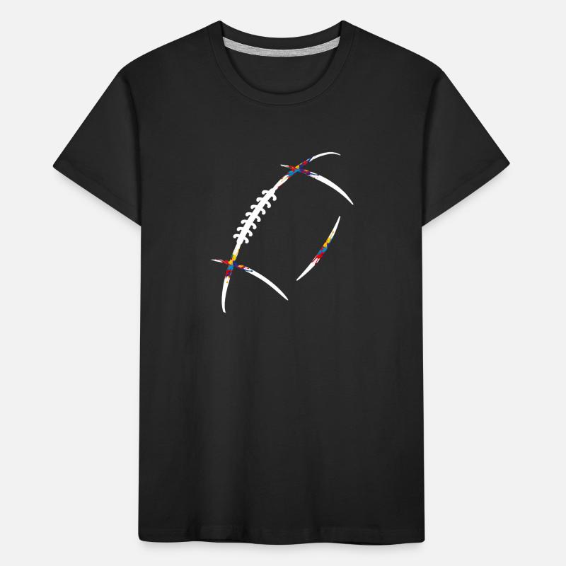 Rugbyball Farbenexplosion Kinder Premium Bio T-Shirt