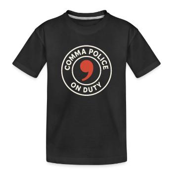 Grammaire Oxford Virgule Règles de la langue - T-shirt bio Premium Enfant - noir - Devant