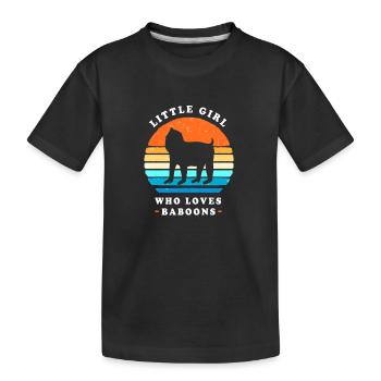 Babouin Primate Singe Babouin - T-shirt bio Premium Enfant - noir - Devant