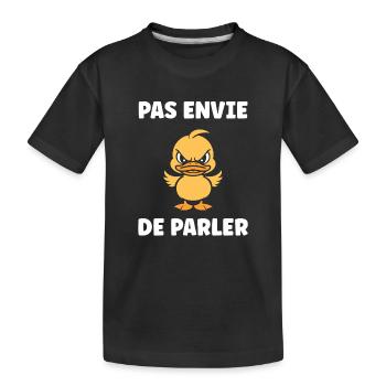 Pas envie de parler Canard - T-shirt bio Premium Enfant - noir - Devant