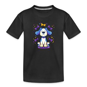 Proud Puppy Bone Accent - Kids' Premium Organic T-Shirt - black - Front