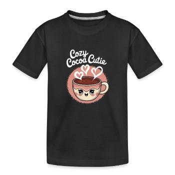 Cozy Cocoa Cutie - Kids' Premium Organic T-Shirt - black - Front