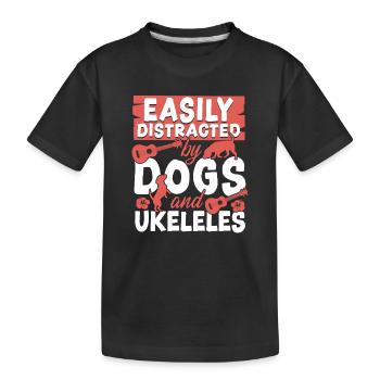 Ukulélé hawaïen Ukulélé Ukulélé Facilement - T-shirt bio Premium Enfant - noir - Devant