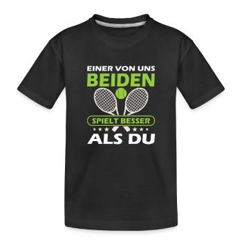 Joueur de tennis offre des tenues de paroles de tennis - T-shirt bio Premium Enfant - noir - Devant