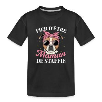 Fière d’être la mère du chien Staffie - T-shirt bio Premium Enfant - noir - Devant