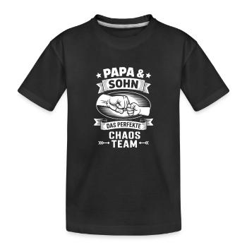 Coup de poing de l’équipe Chaos Papa & Fils - T-shirt bio Premium Enfant - noir - Devant