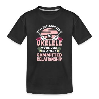 Ukulélé hawaïen Ukulélé Je ne suis pas - T-shirt bio Premium Enfant - noir - Devant