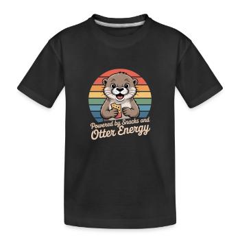 Humour de la loutre sur les snacks - T-shirt bio Premium Enfant - noir - Devant