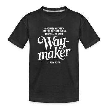 Waymaker Glaubenszitat-Design - Kinder Premium Bio T-Shirt - Schwarz - Vorne
