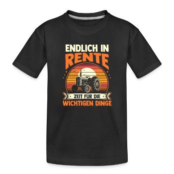 Régime de retraite Tracteur Pensionnaire Pensionnaire Agriculteur de retraite Trak - T-shirt bio Premium Enfant - noir - Devant