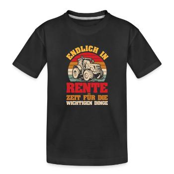 Régime de retraite Tracteur Pensionnaire Pensionnaire Agriculteur de retraite Trak - T-shirt bio Premium Enfant - noir - Devant
