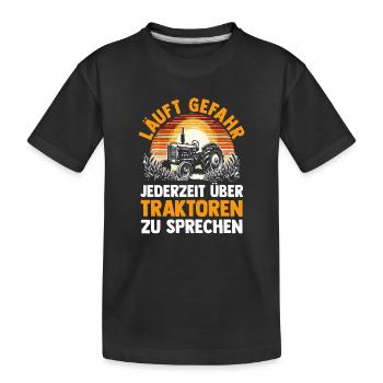 Tractor Farmer Farmer Tractor Driver Tractor - Kids' Premium Organic T-Shirt - black - Front