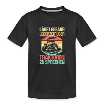 Tractor Farmer Farmer Tractor Driver Tractor - Kids' Premium Organic T-Shirt - black - Front