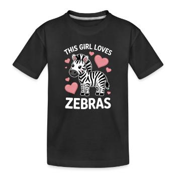 Zebra Spruch Lustiges Zebra Geschenk - Kinder Premium Bio T-Shirt - Schwarz - Vorne